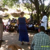 Kirsting sharing the word at kakleshon during a service